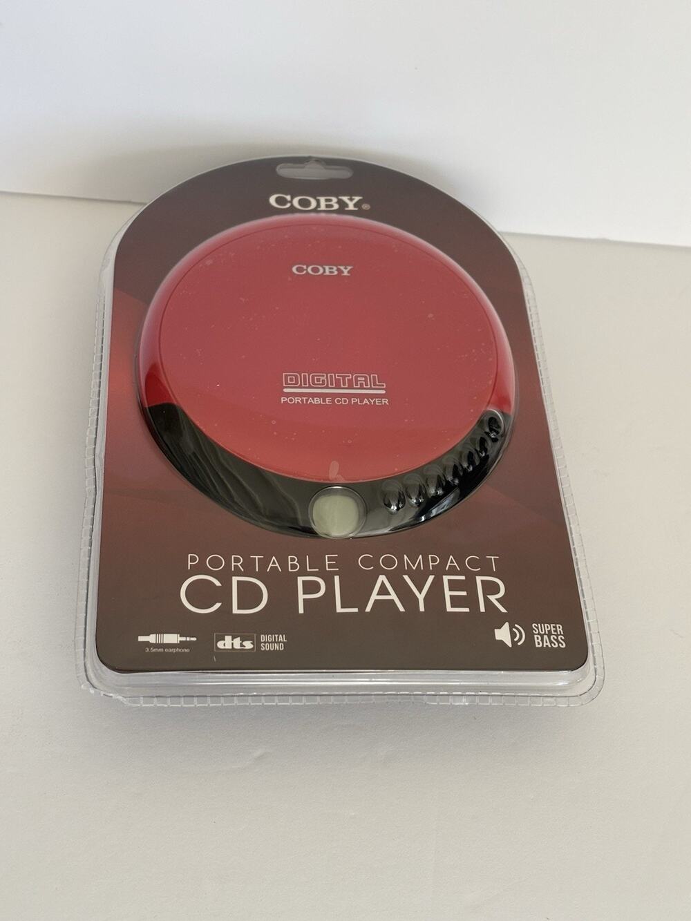 COBY PORTABLE COMPACT CD PLAYER SUPER BASS LIGHTWEIGHT CD-190-RED NEW!